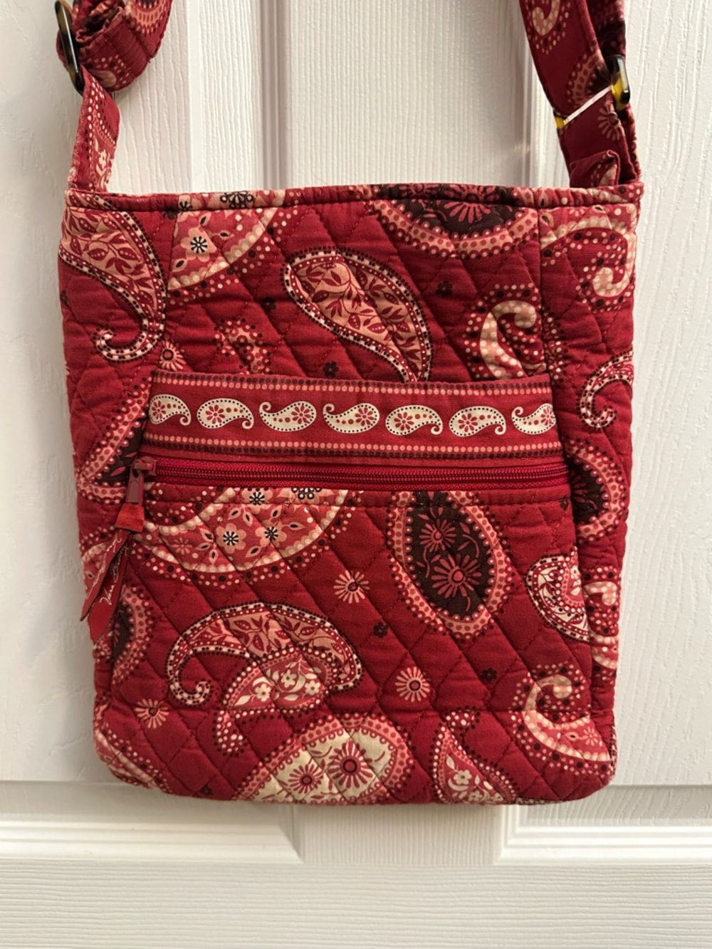 Vera Bradley Quilted Paisley Crossbody in Deep Red